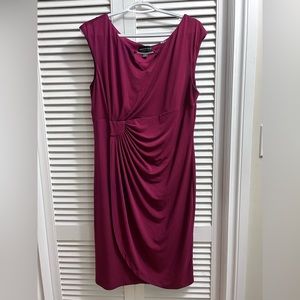 Burgandy (red/pink) jersey dress. Size 16.